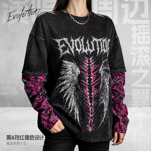 Evolution官方摇滚之翼纯棉T恤