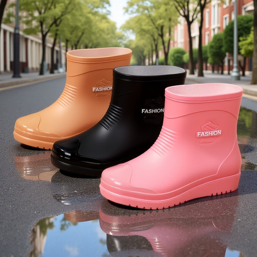 短筒防水防滑轻便雨鞋女平底舒适