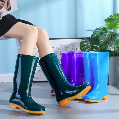 新款中筒加绒雨鞋雨靴防水鞋成人