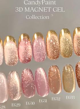 CandyPaint第五弹新款3D高光星砂爆闪猫眼胶高密高亮磁粉美甲猫眼