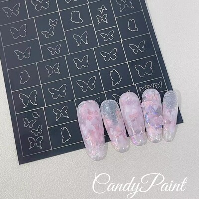 美甲镂空模板贴纸晕染彩绘拍拍胶