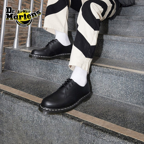 Dr.Martens马丁博士1461 WS英伦男女百搭通勤白车线薄底皮鞋单鞋