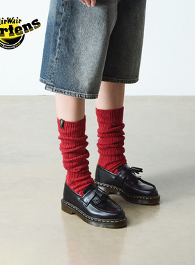 Dr.Martens马丁博士Adrian YS秋一脚蹬黄车线光面皮黑色乐福皮鞋