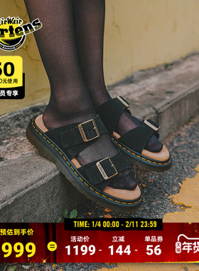 Dr.Martens马丁博士Josef2025新款舒适百搭休闲黑色外穿拖鞋凉鞋