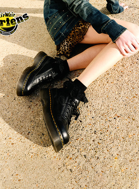 Dr.Martens马丁博士Buzz 女款秋新款爆款舒适通勤小厚底皮鞋单鞋