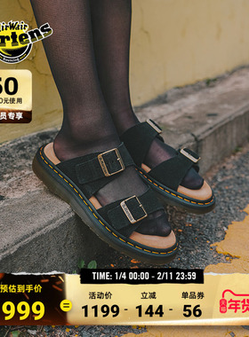 Dr.Martens马丁博士Josef2025新款舒适百搭休闲黑色外穿拖鞋凉鞋