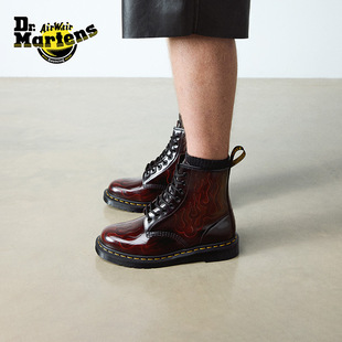 Dr.Martens马丁博士1460 Inferno秋冬新款通勤火焰图案压印马丁靴