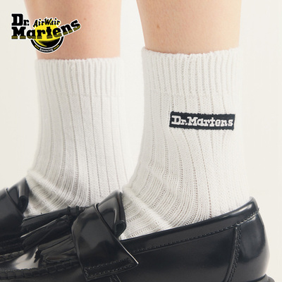 Dr.Martens马丁博士Plain Sock 2PK 2026秋新款百搭时尚黑+白袜子