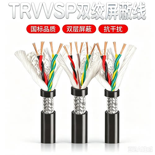 TRVVSPJ双绞屏蔽线 加强高柔拖链电缆 2芯4芯6芯8芯10芯12芯16芯
