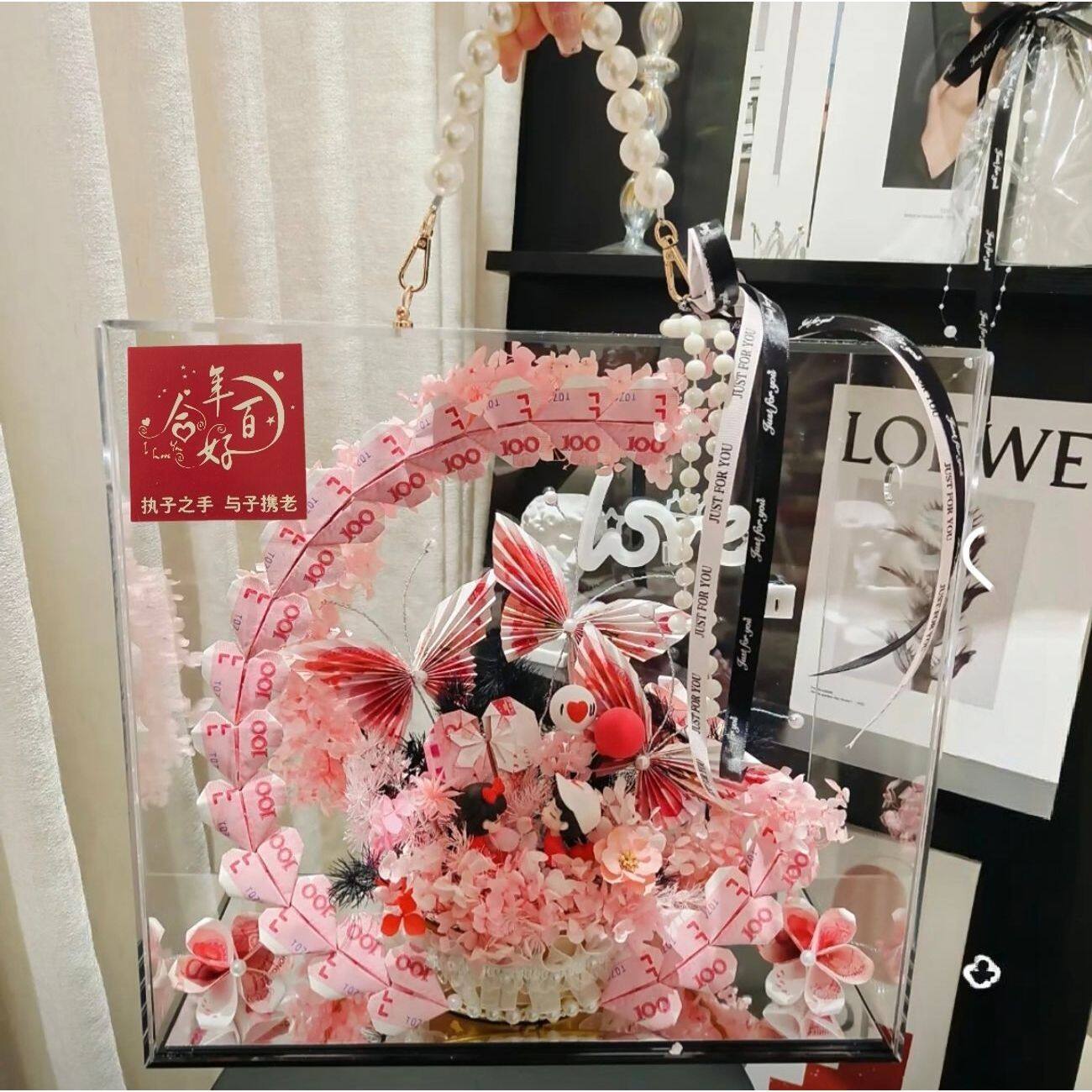 网红月亮有钱花div创意女神节自制礼盒材料包亚克力盒送女友闺蜜