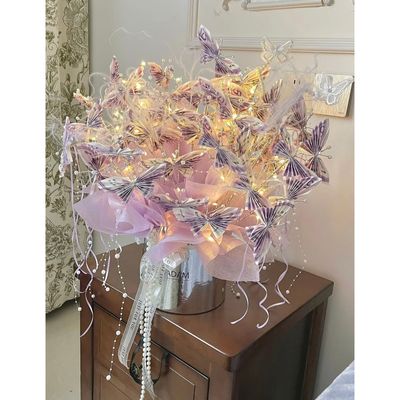 创意蝴蝶有钱花抱抱桶材料包生日礼物送情侣母亲节父亲节情人节