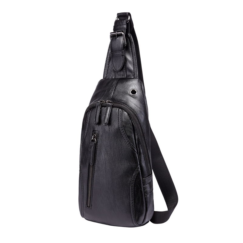 新款男士胸包时尚休闲旅行单肩包斜挎包韩版男包胸前背包潮流软皮