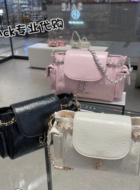 CHARLES&KEITH25秋新款CK2-60782702油蜡皮腋下双肩包机车包女包