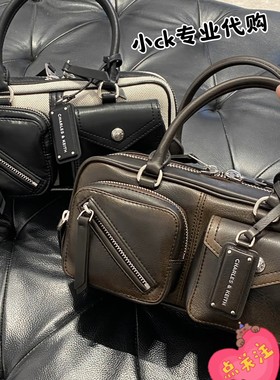 CHARLES&KEITH25夏季CK2-30840585手提斜挎波士顿机车包男女包