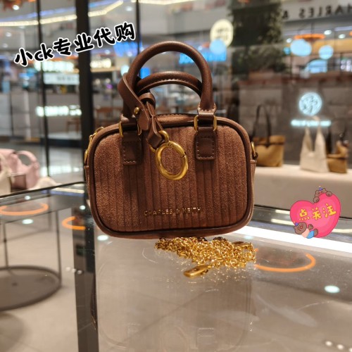 CHARLES&KEITH 25冬新品CK6-40681221-1单肩斜挎迷你链条小方包包