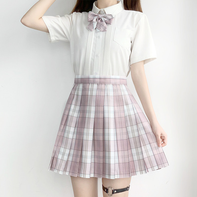 原创衬衫格子显瘦软妹jk制服现货