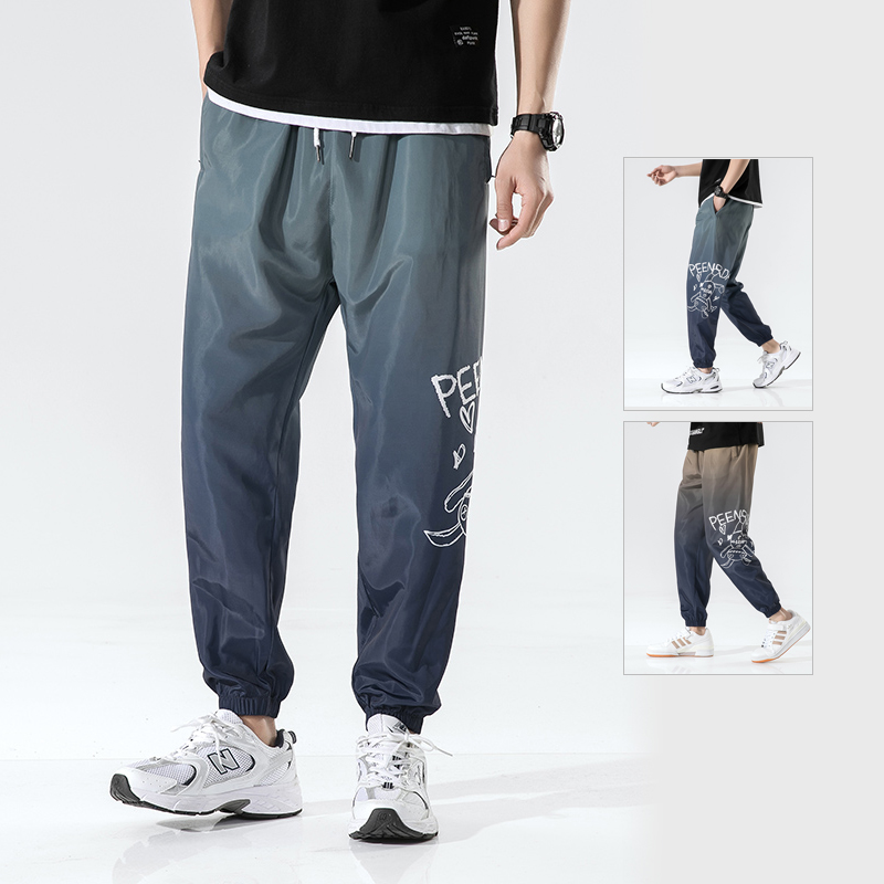 Pants men's summer Korean fashion fashion brand breathable corset nine point leisure sports gradual change pants