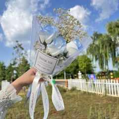 ins碎冰蓝玫瑰仿真香皂花永生花束送闺蜜肥皂花拍照生日礼物毕业