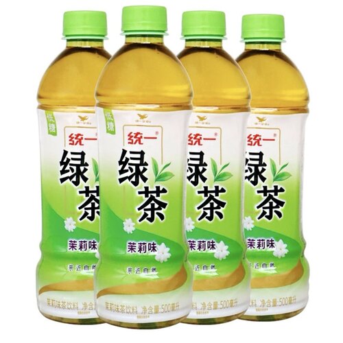 统一绿茶500ml调味茶茉莉味真茶叶萃取茶多酚低糖夏季清爽饮品