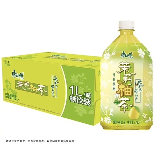 康师傅茉莉柚茶1L瓶整箱大瓶饮料茶饮料饮品工地司机解腻柚子茶