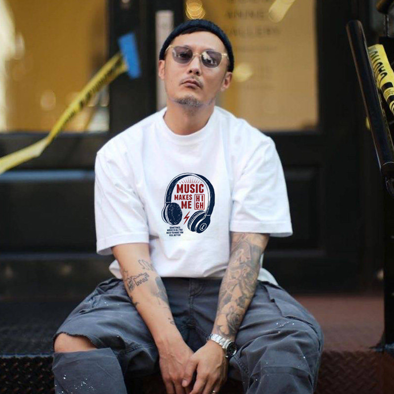 余文乐潮牌宽松休闲情侣短袖t恤