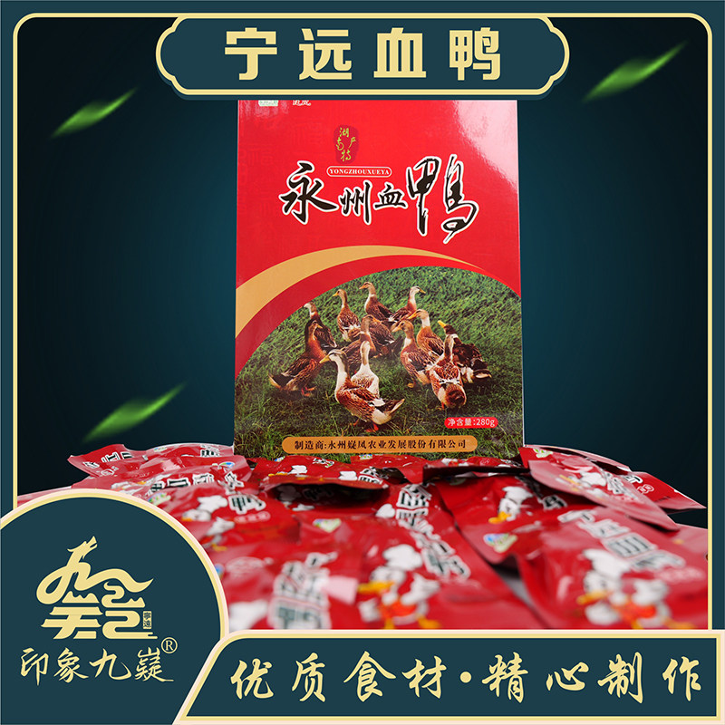 宁远特产九嶷血鸭休闲包装280克/盒嶷凤913零食小吃永州特产香辣