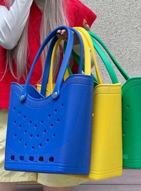 2025电商EVA洞洞包新款时尚海边防水包外出大容量手提包单肩