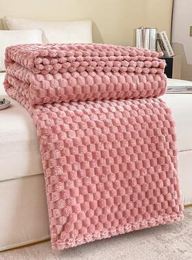 外贸纯色高克重金龟绒毛毯办公室午睡盖毯法兰绒礼品小毛毯