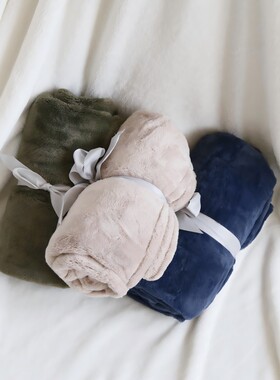 礼品小毛毯纯色法兰绒单人小毯子办公室午睡毯空调毯自习室膝盖毯