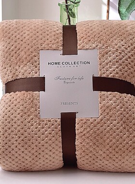 跨境纯色网眼菠萝格毛毯珊瑚绒沙发毯加厚法兰绒毛毯礼品空调午睡