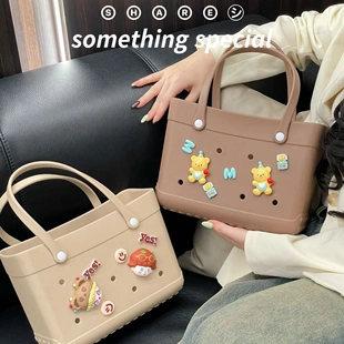 电商女式 2025轻便新品 手提EVA沙滩洞洞包DIY大容量收纳包配件卡通