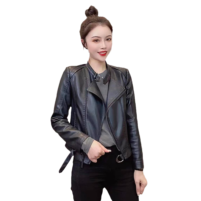 小皮衣外套女短款春秋新款韩版修身显瘦百搭立领机车服pu皮夹克潮