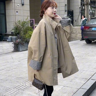 韩系小个子风衣外套女2025秋冬新款复古英伦风中长款大衣女高级感