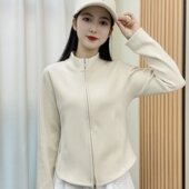 爆款 显瘦加厚开衫 立领双拉链自发热卫衣短外套女2025秋冬新款 修身