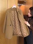 加厚2025新款 夹棉西装 外套女冬季 秋冬休闲小个子高级感棉服小西服