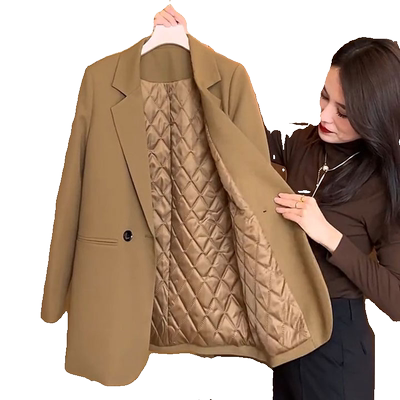 百搭夹棉长袖西装外套