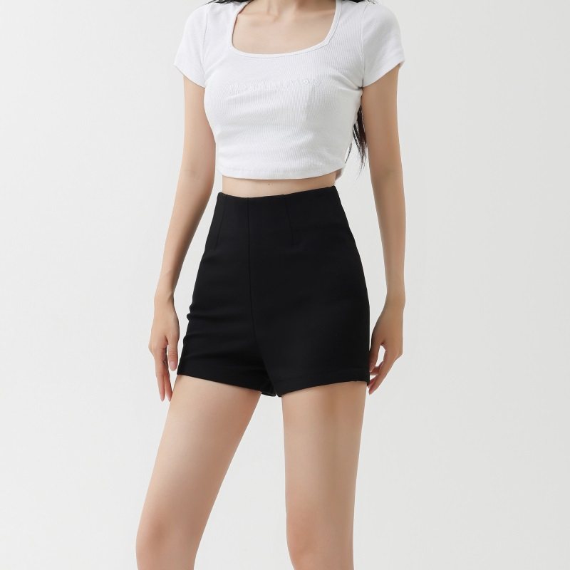 黑色高腰短裤女2024春夏新款辣妹紧身弹力显瘦包臀热裤跳舞打底裤,女装/女士精品,休闲裤,淘宝优惠券,粉丝福利购,淘宝优惠卷