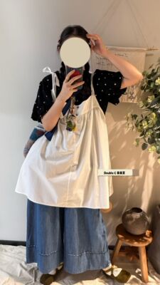 日系甜美绑带可调节前后两穿吊带裙