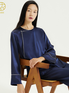 暮迟』丝侬中式真丝睡衣女士国风复古珍珠扣丝绸桑蚕丝家居服禅意