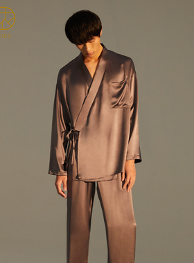 檀健次同款睡衣丝侬中式真丝睡衣男士高端高级感丝绸桑蚕丝家居服