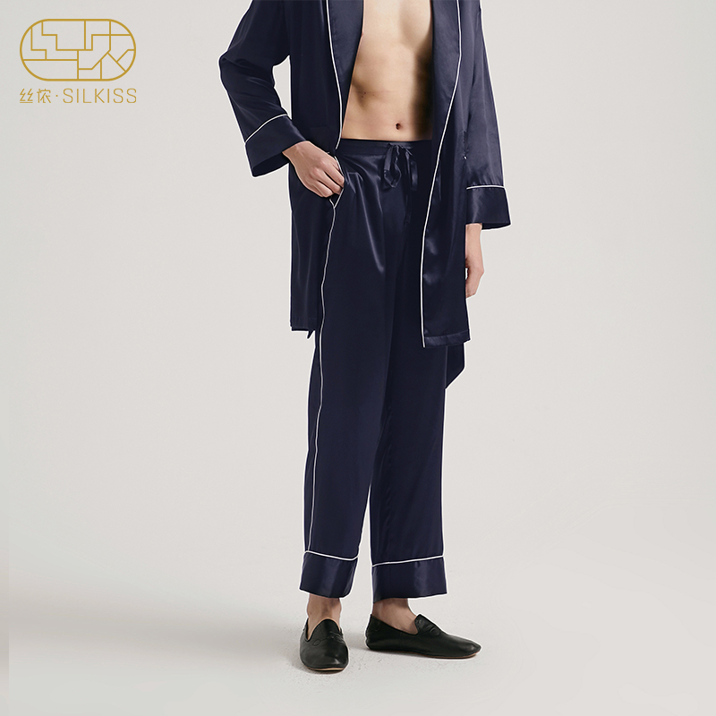 丝侬男士真丝九分家居服休闲