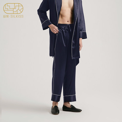 丝侬男士真丝九分家居服休闲