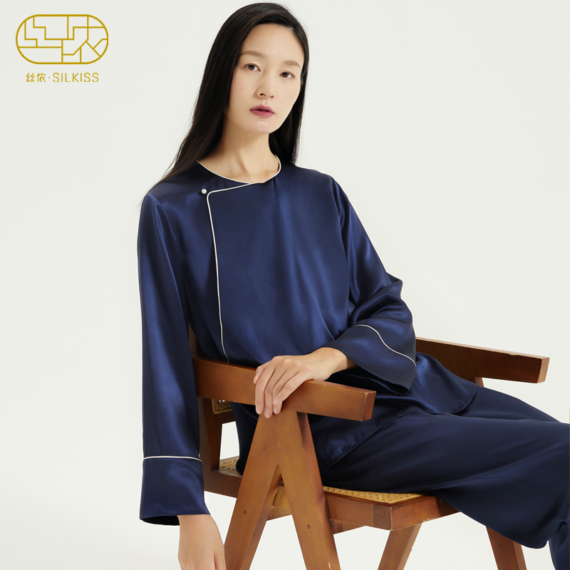 丝侬国风珍珠扣真丝家居服礼盒装