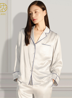 李若彤同款』丝侬桑蚕丝真丝睡衣女款女士高档高级白色丝绸家居服