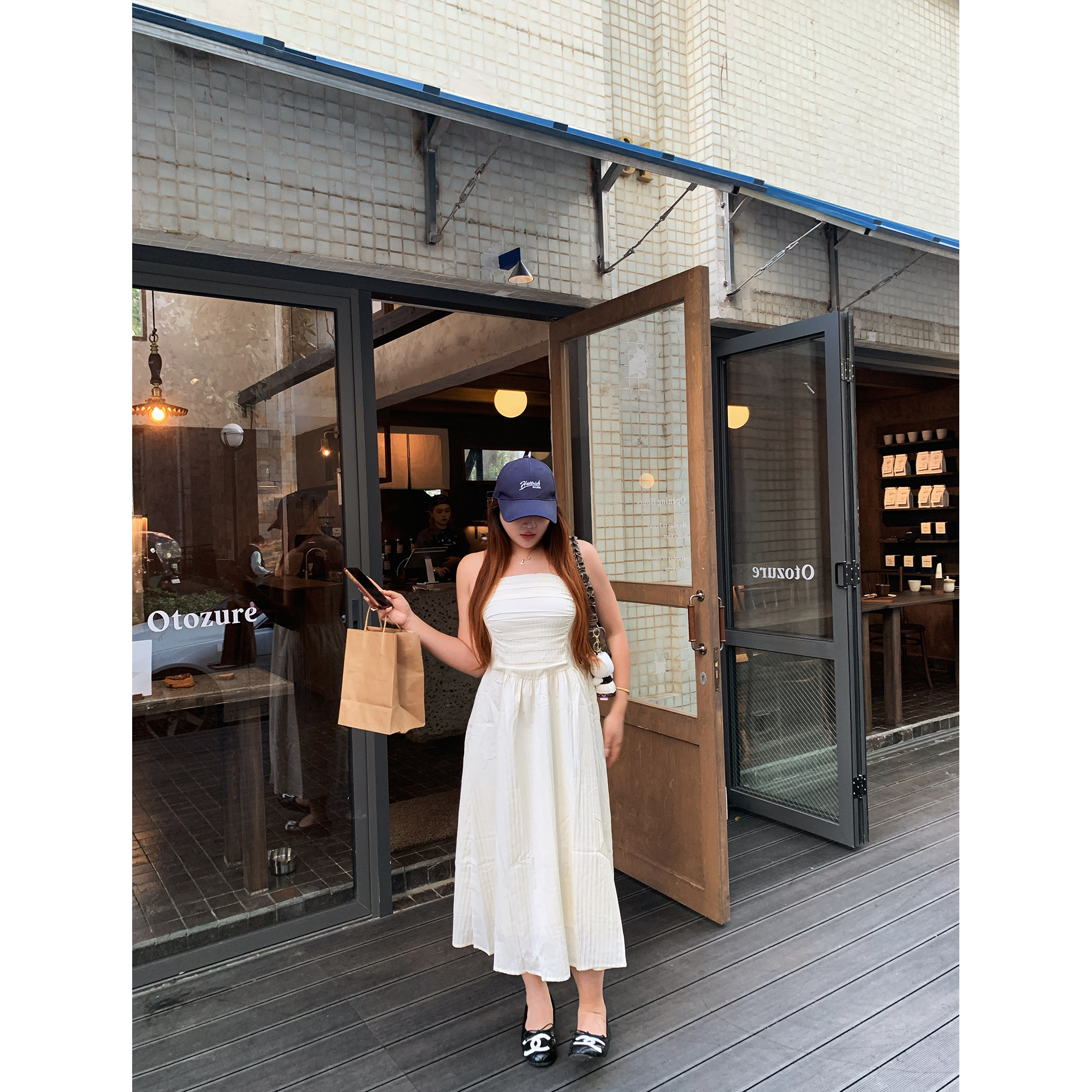 楠哥微胖mm性感抹胸无袖连衣裙女夏2026新款大码收腰遮肉度假长裙