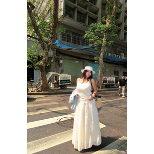 楠哥微胖mm松紧腰度假风半身裙2026新款大码时尚简约百搭A字长裙