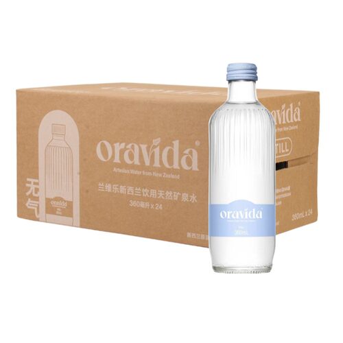 新西兰ORAVIDA兰维乐进口含偏硅酸天然矿泉水360ml/800ml气泡水