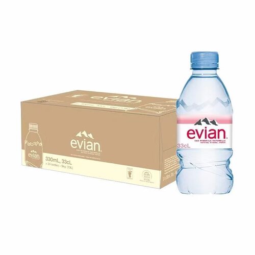 法国原装进口依云弱碱性天然矿泉水330ml*24瓶/箱高端天然饮用水
