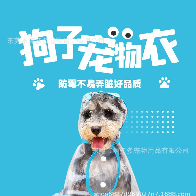 宠物猫咪狗狗雨衣户外防水全包雨小披风遛弯防水服透明斗篷带帽子