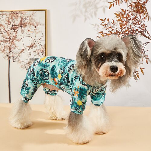 墨绿连身衣四脚衣服猫狗适用于中小型犬宠物猫宠物狗宠物服装